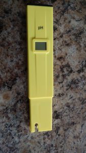 Front of the pH Meter.